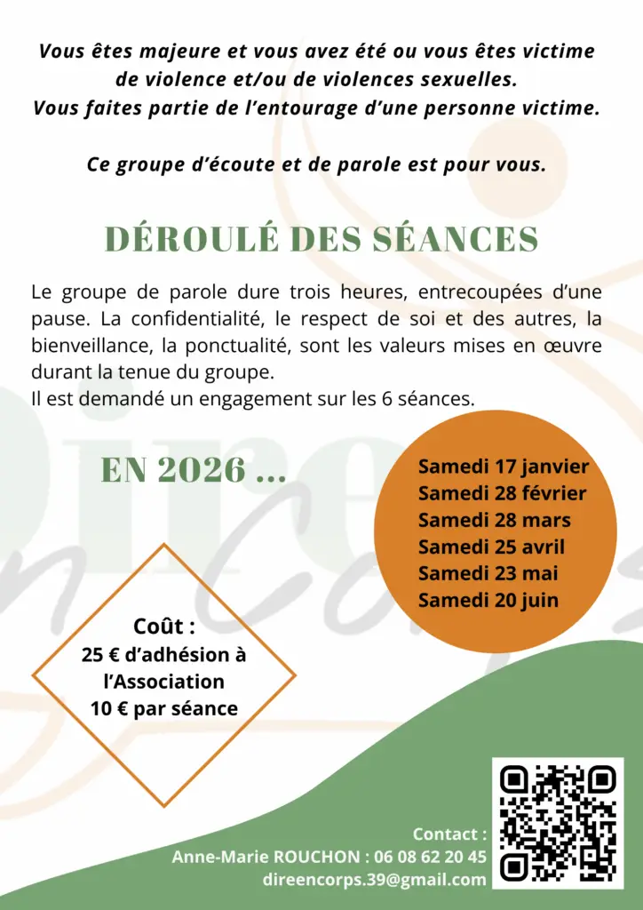 Groupe de parole Dire En Corps - dates