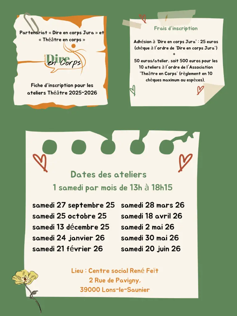 affiche ateliers théâtre 2025-2026